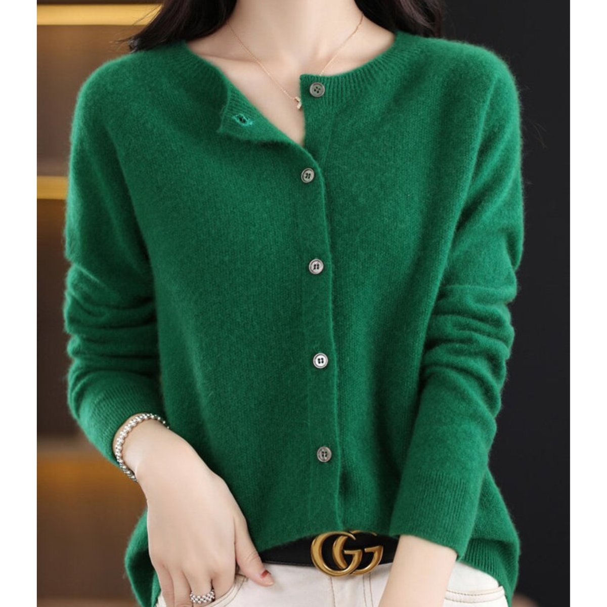 Women's Oversized Merino Button-Through Cardigan