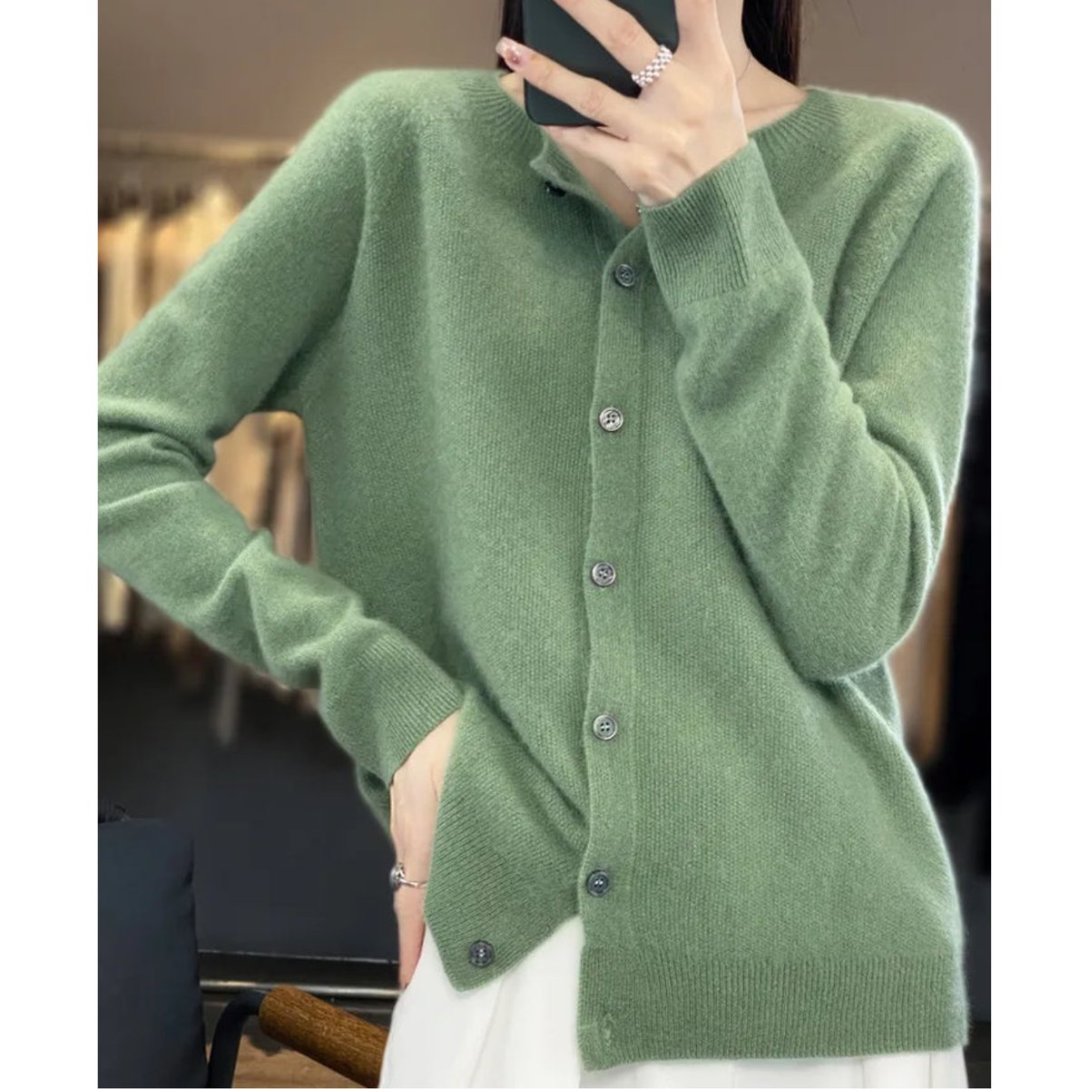 Women's Oversized Merino Button-Through Cardigan