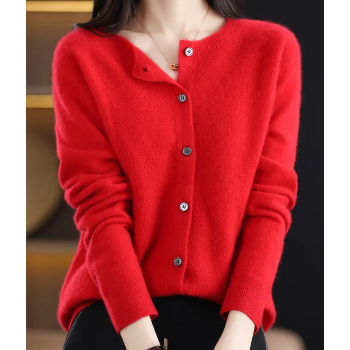 Women's Oversized Merino Button-Through Cardigan
