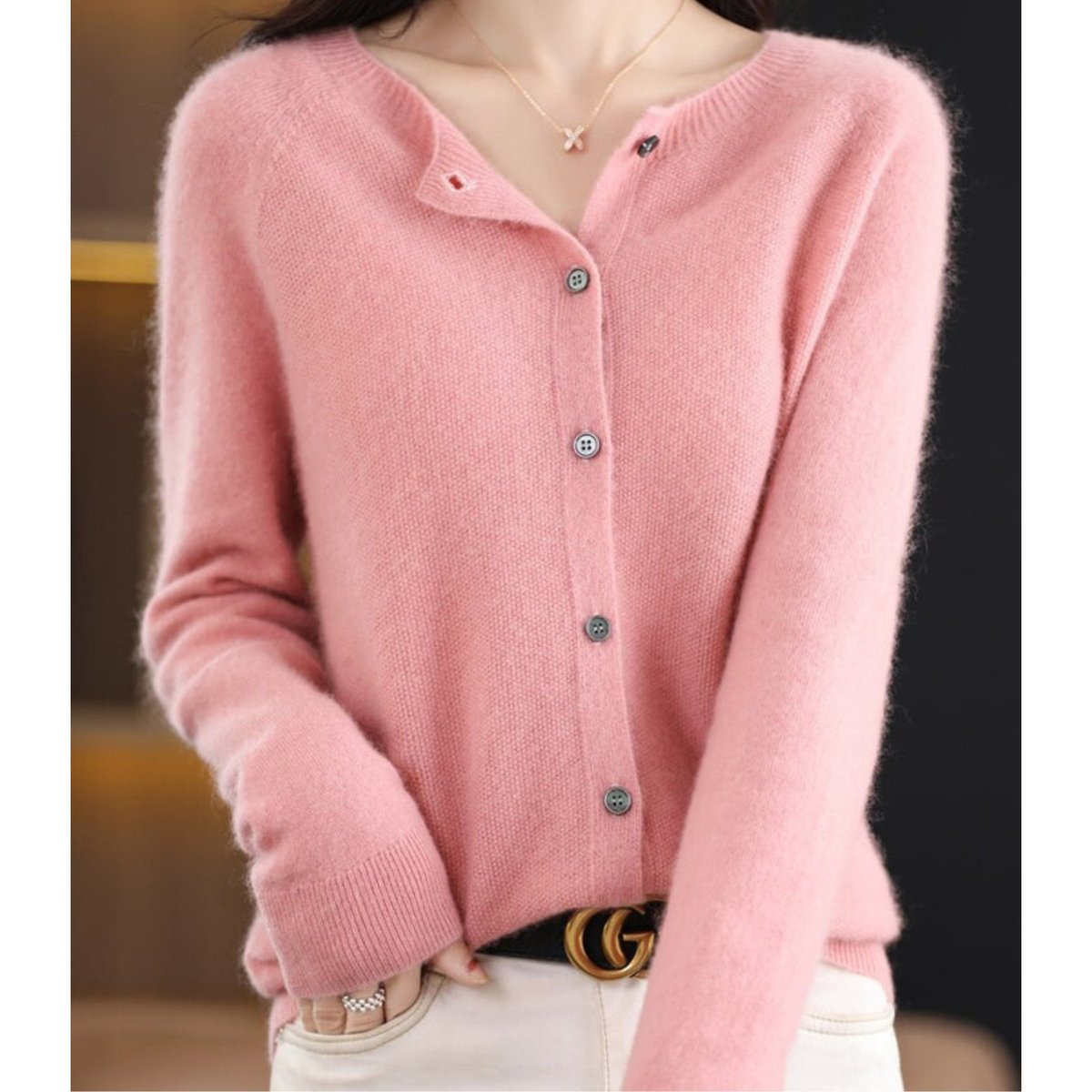 Women's Oversized Merino Button-Through Cardigan