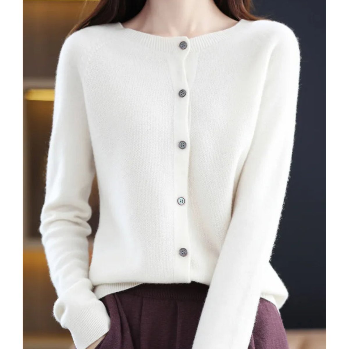 Women's Oversized Merino Button-Through Cardigan