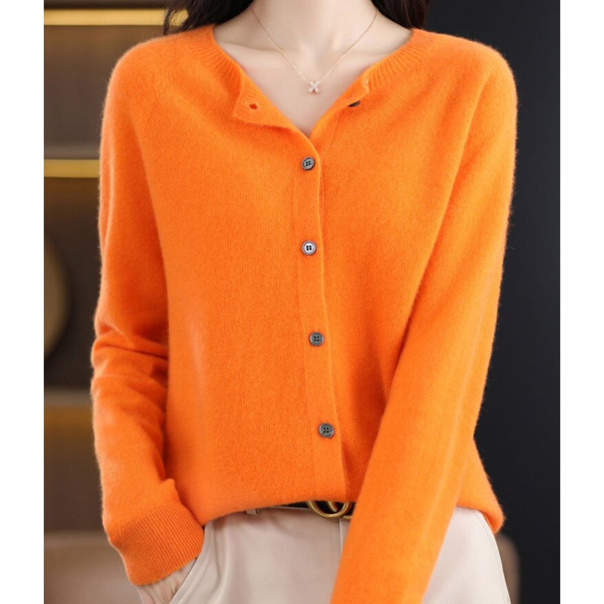 Women's Oversized Merino Button-Through Cardigan