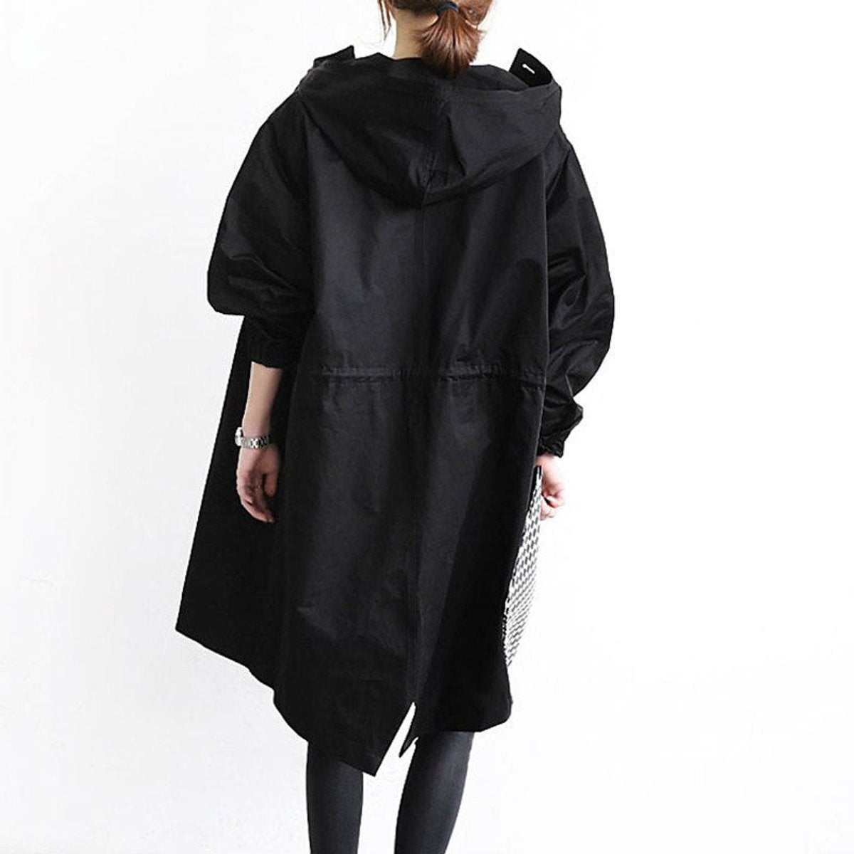 Women's Button-Front Oversized Showerproof Trench
