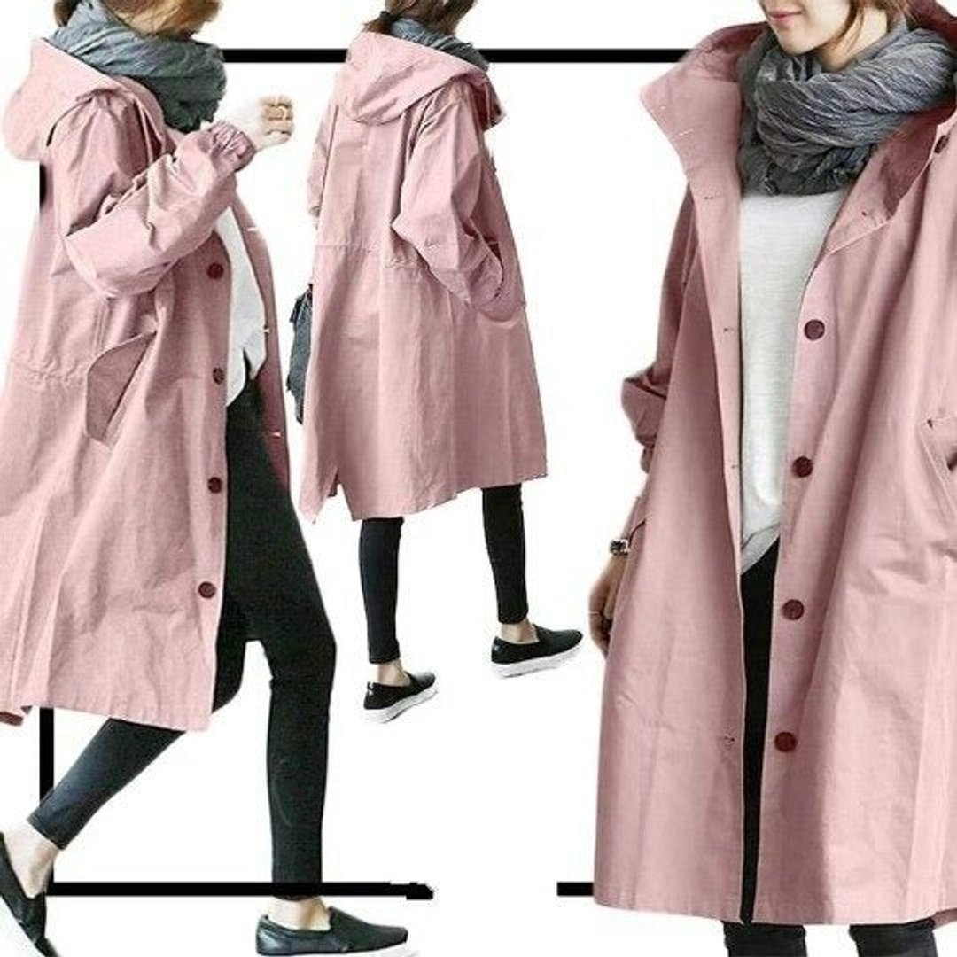 Women's Button-Front Oversized Showerproof Trench