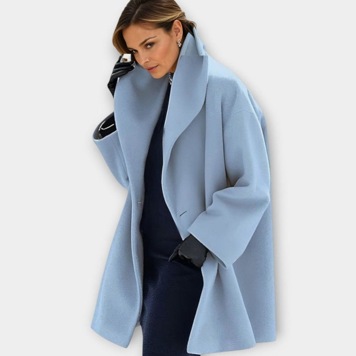 Women's Wide-Collar Oversized Longline Topcoat
