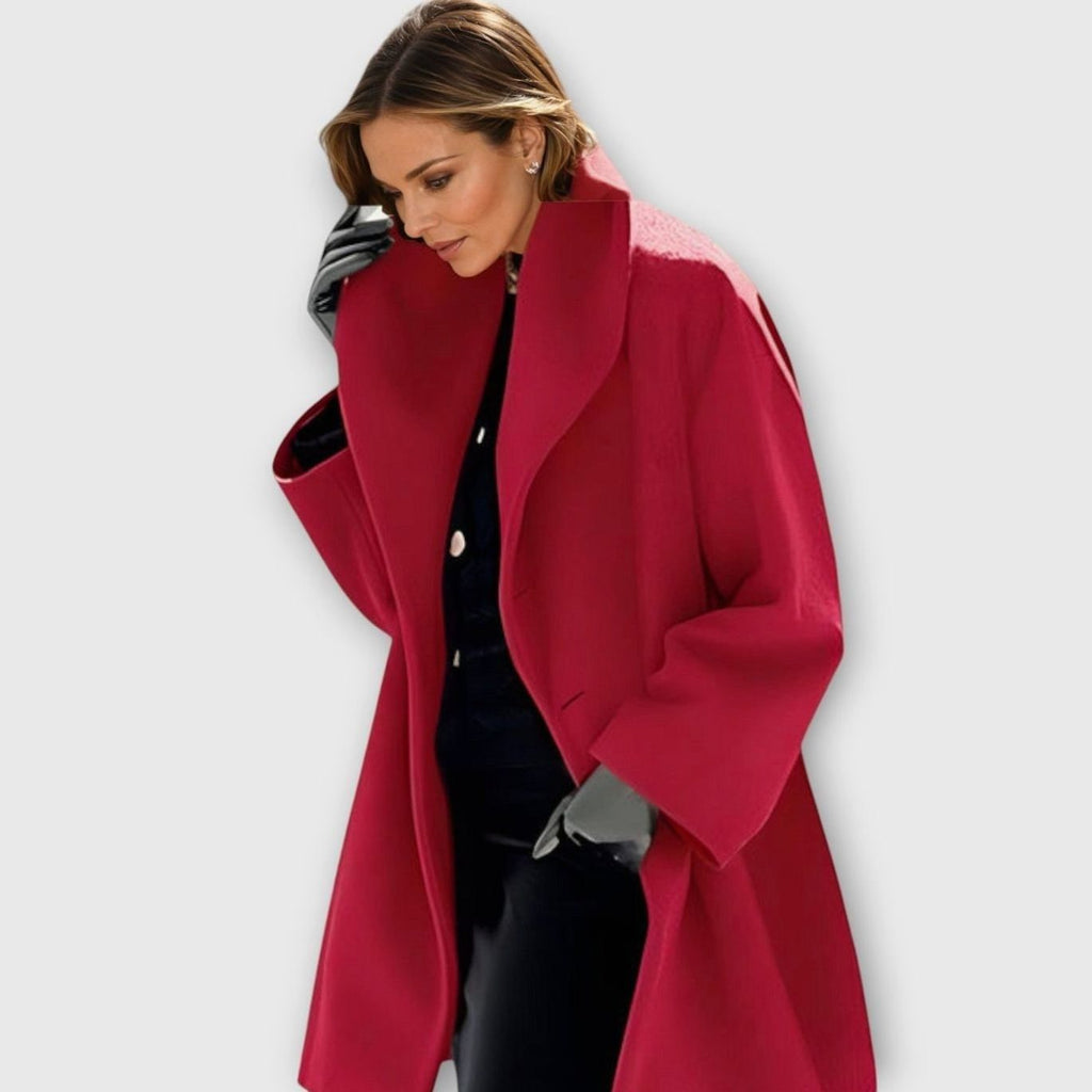 Women's Wide-Collar Oversized Longline Topcoat