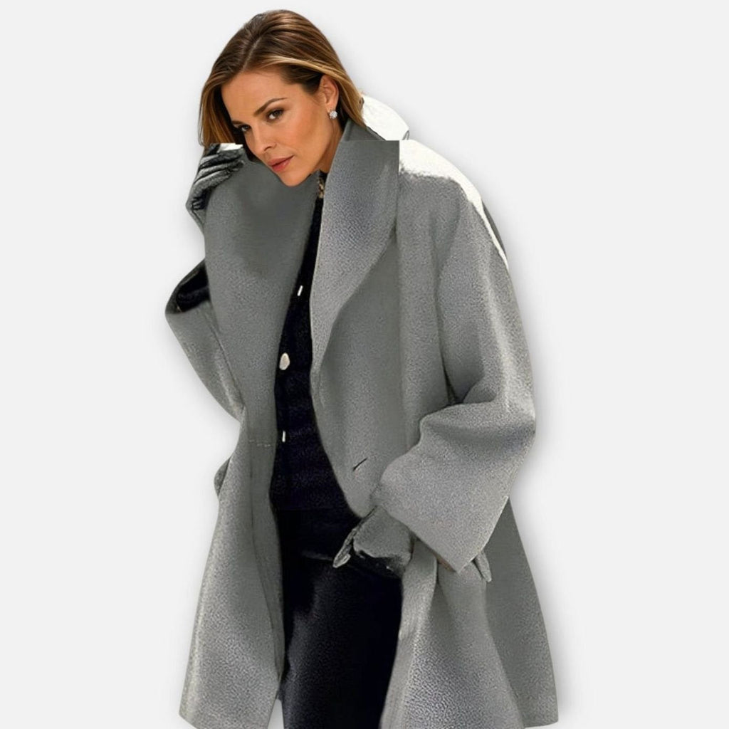 Women's Wide-Collar Oversized Longline Topcoat