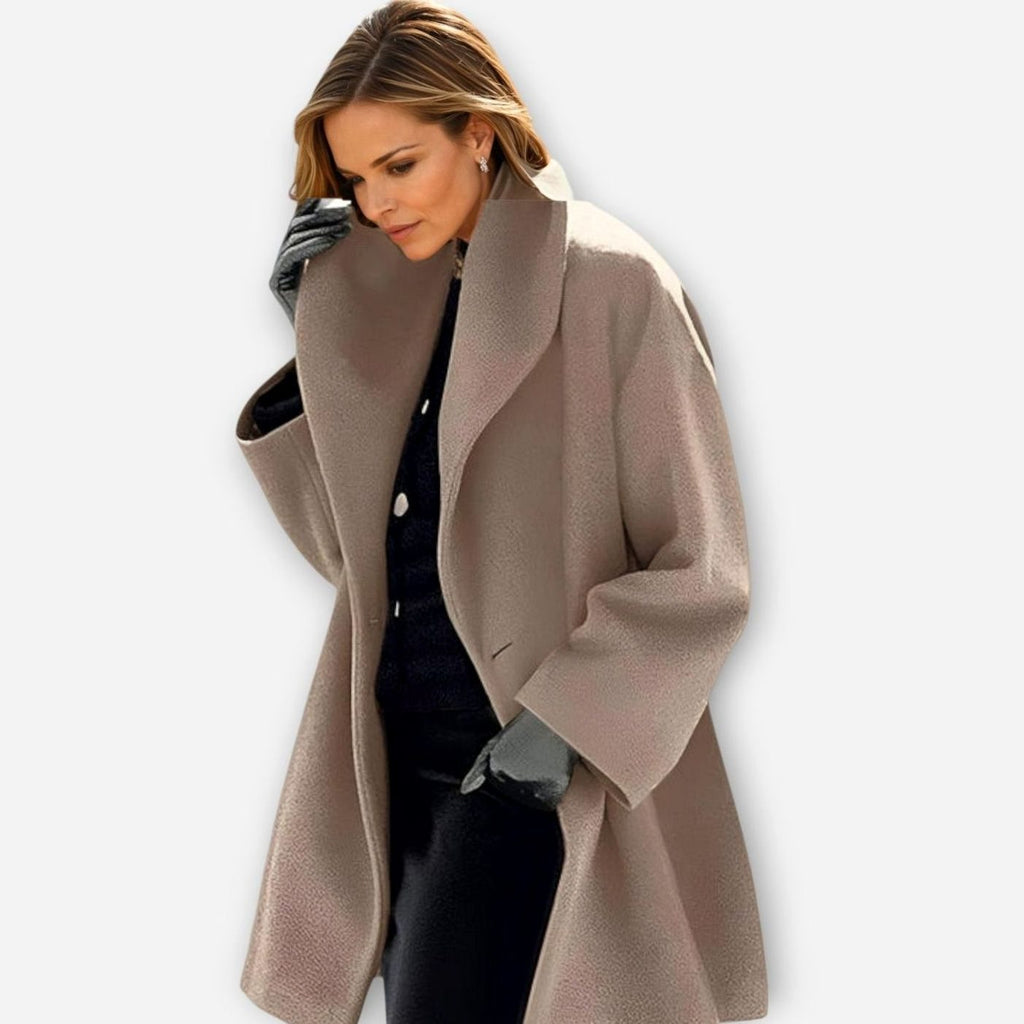 Women's Relaxed Wide-Collar Winter Topcoat