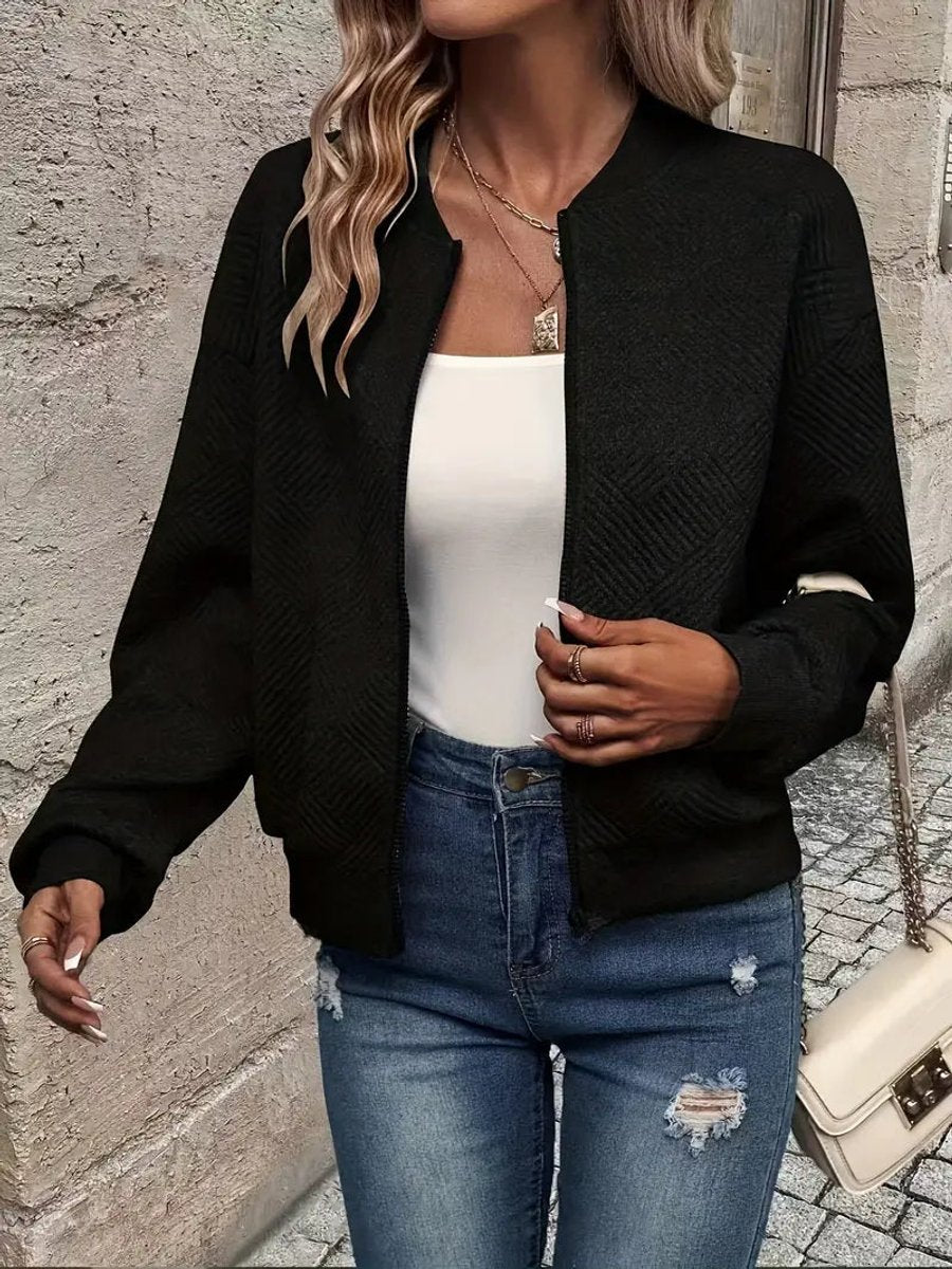 Women's Textured Quilted Cropped Blouson