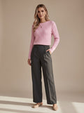 Women's Crew Neck Relaxed Cable Pullover