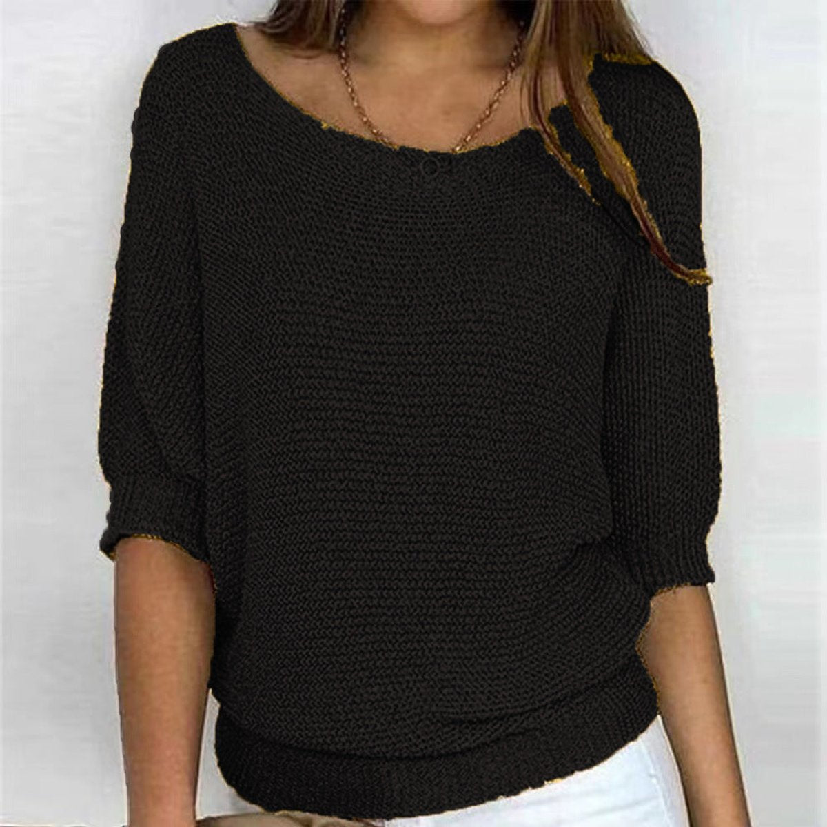 Women's Relaxed Batwing Knitted Jumper
