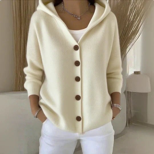 Women's Relaxed Hooded Button-Through Cardigan