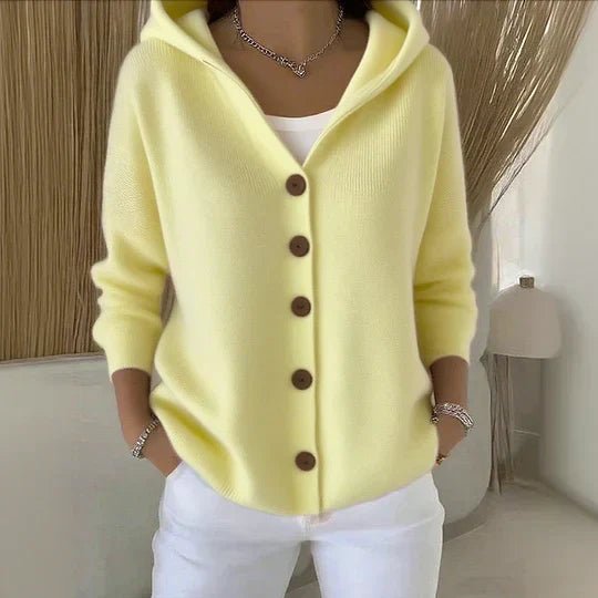 Women's Relaxed Hooded Button-Through Cardigan