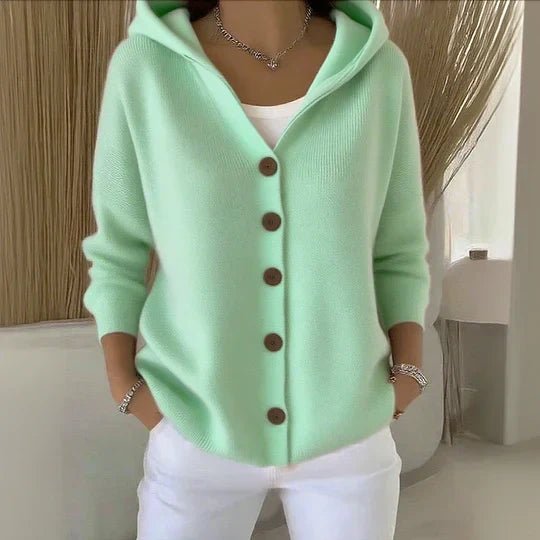 Women's Relaxed Hooded Button-Through Cardigan