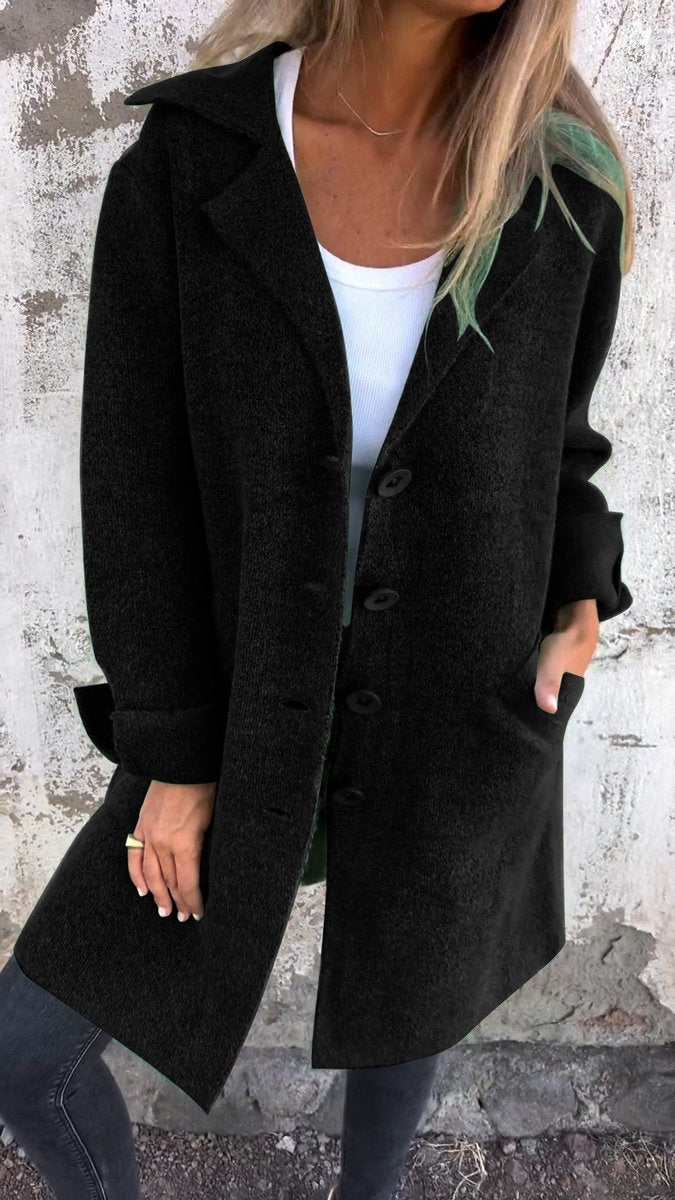 Women's Relaxed Button-Through Longline Topcoat