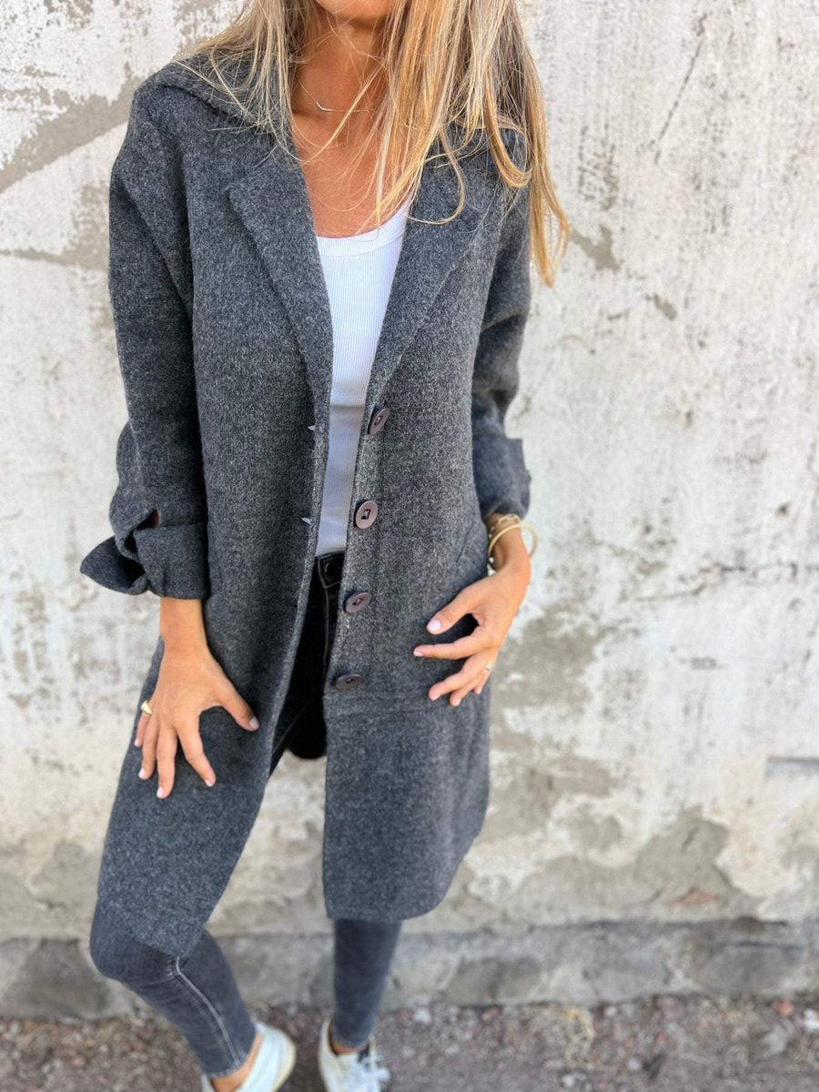 Women's Relaxed Button-Through Longline Topcoat