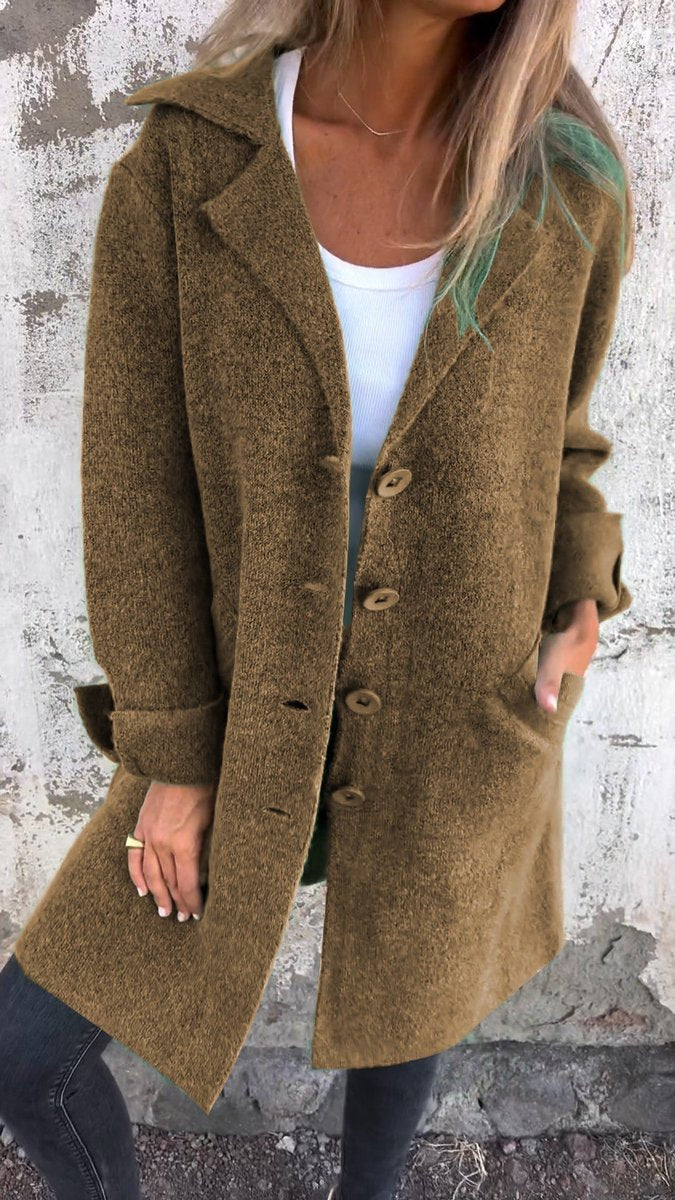 Women's Relaxed Button-Through Longline Topcoat