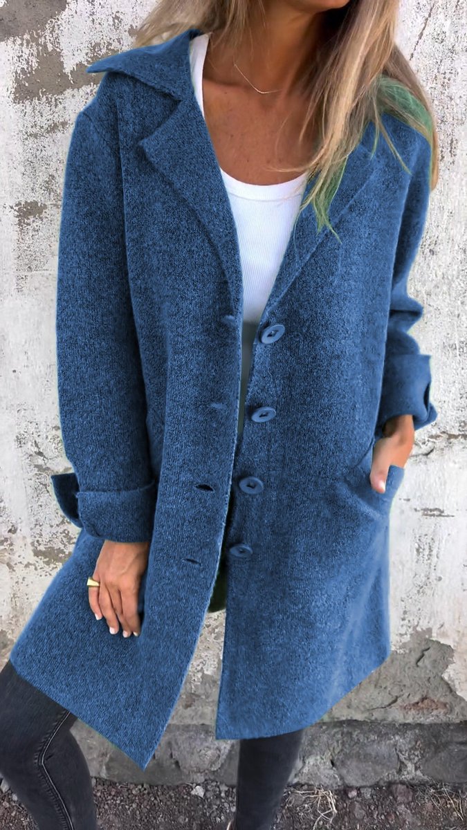 Women's Relaxed Button-Through Longline Topcoat