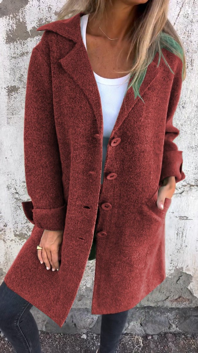 Women's Relaxed Button-Through Longline Topcoat