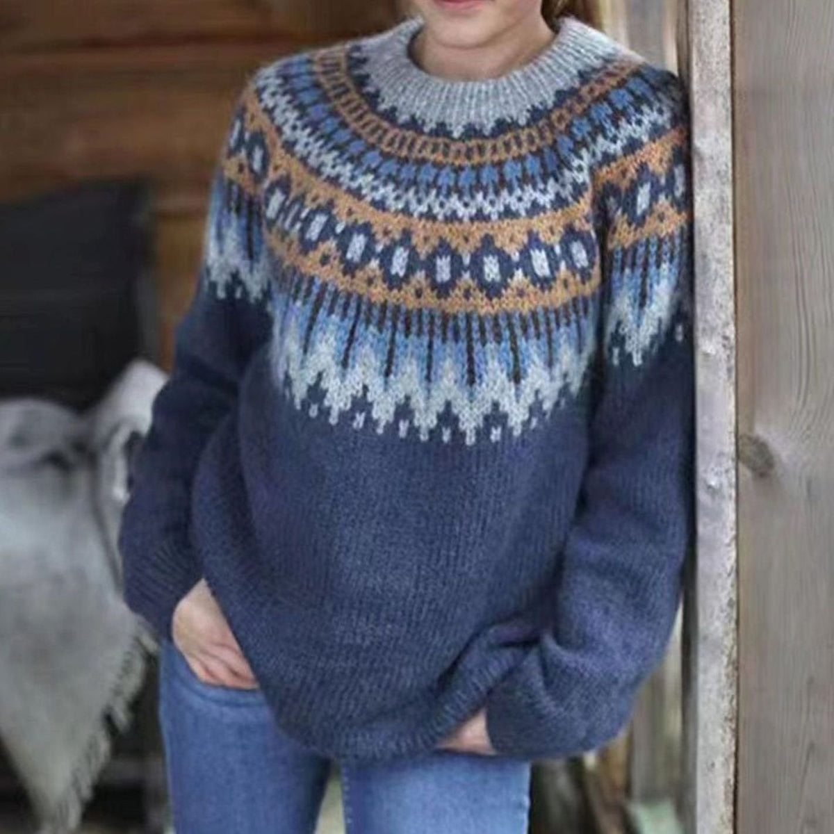 Women's Relaxed Nordic Fair Isle Pullover