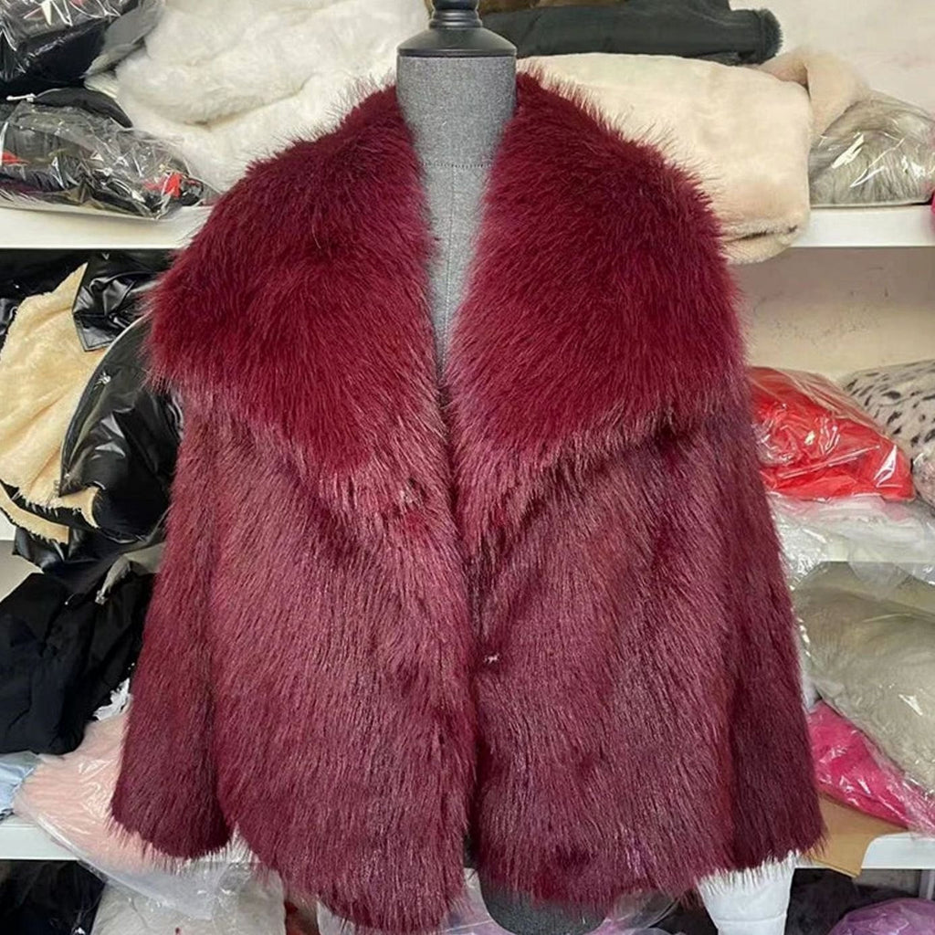 Women's Faux Fur Relaxed Edge-to-Edge Jacket