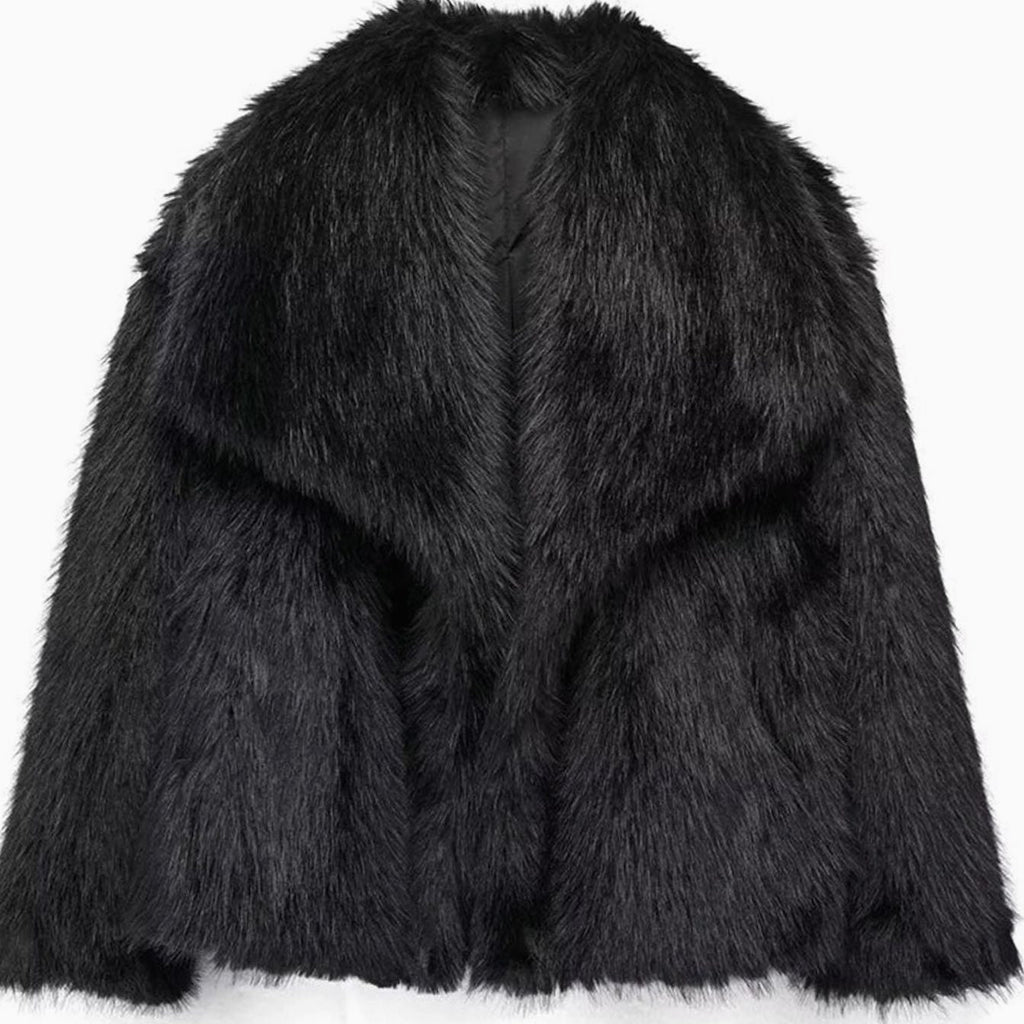 Women's Faux Fur Relaxed Edge-to-Edge Jacket