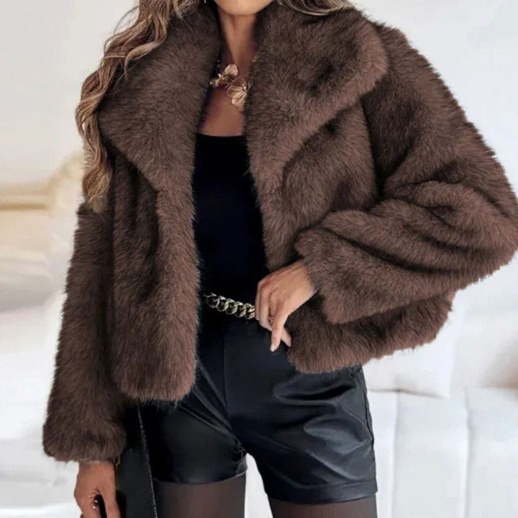 Women's Faux Fur Relaxed Edge-to-Edge Jacket