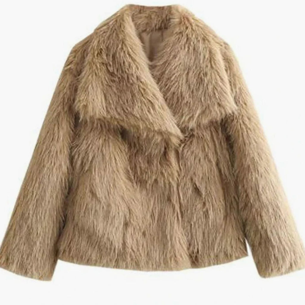 Women's Faux Fur Relaxed Edge-to-Edge Jacket