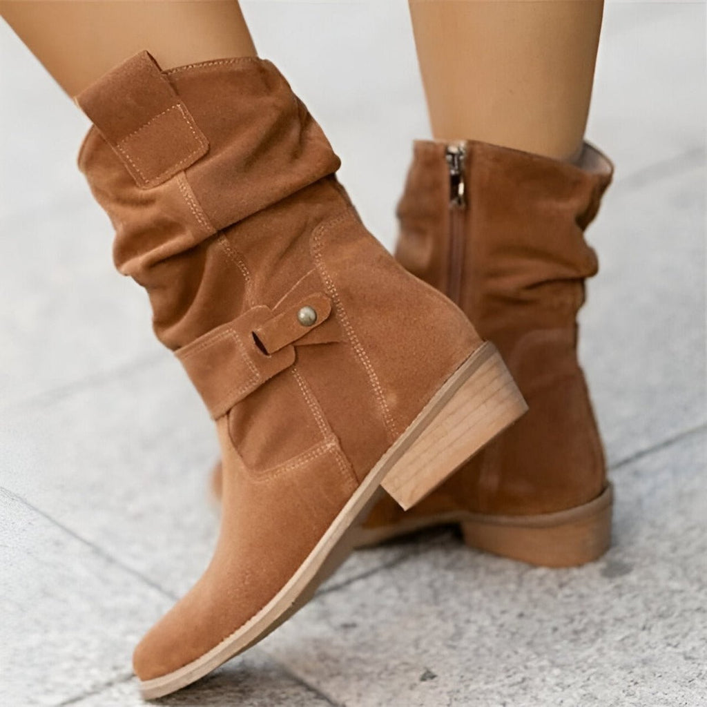 Women's Faux Suede Slouchy Mid-Calf Boots