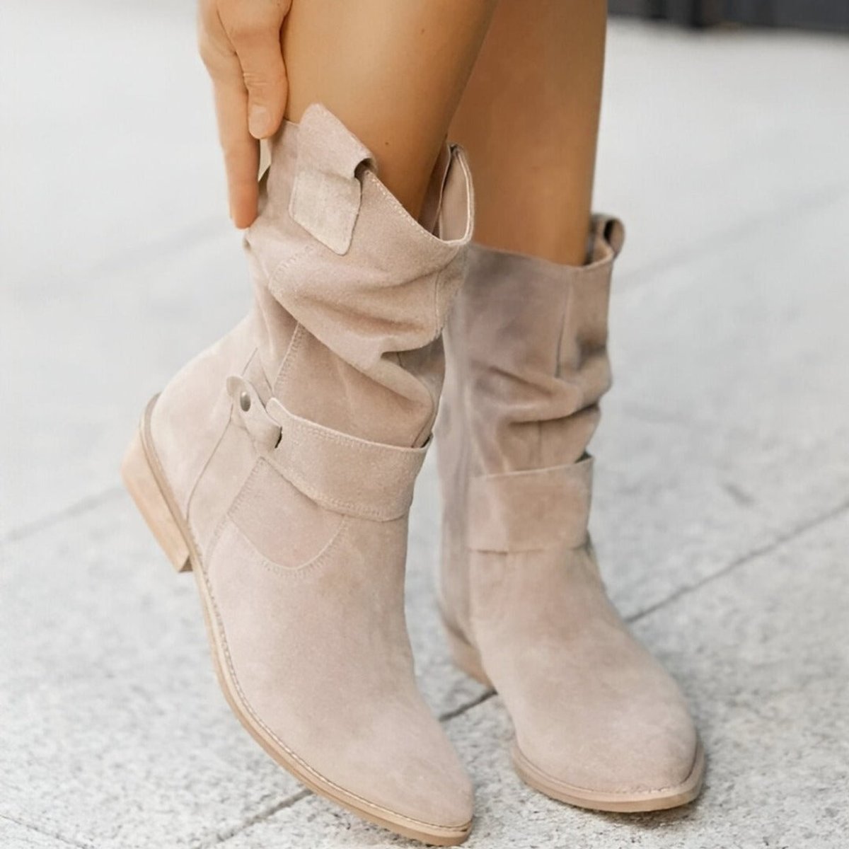 Women's Faux Suede Slouchy Mid-Calf Boots