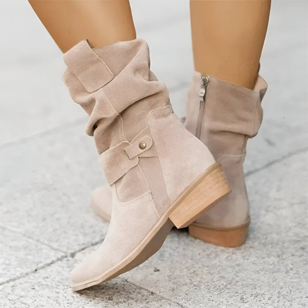 Women's Faux Suede Slouchy Mid-Calf Boots
