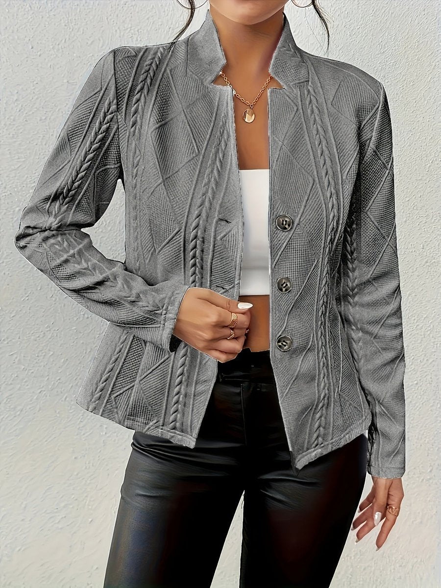 Women's Open-Front Quilted Cable Knit Jacket