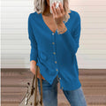 Women's Long-Sleeve V-Neck Button-Through Cardigan