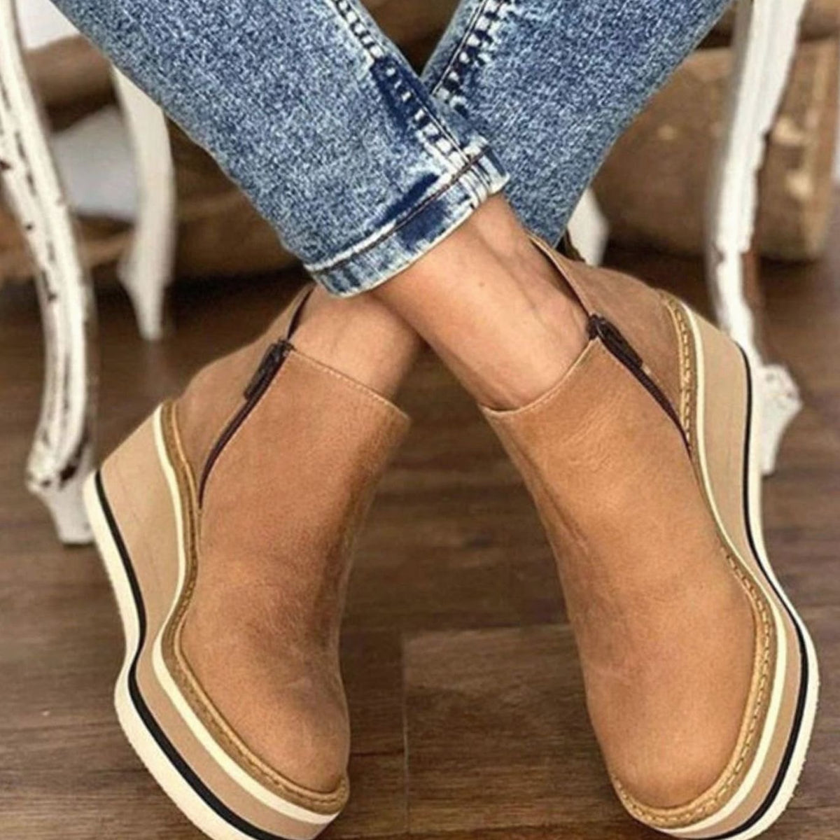 Women's Platform Wedge Chelsea Boots