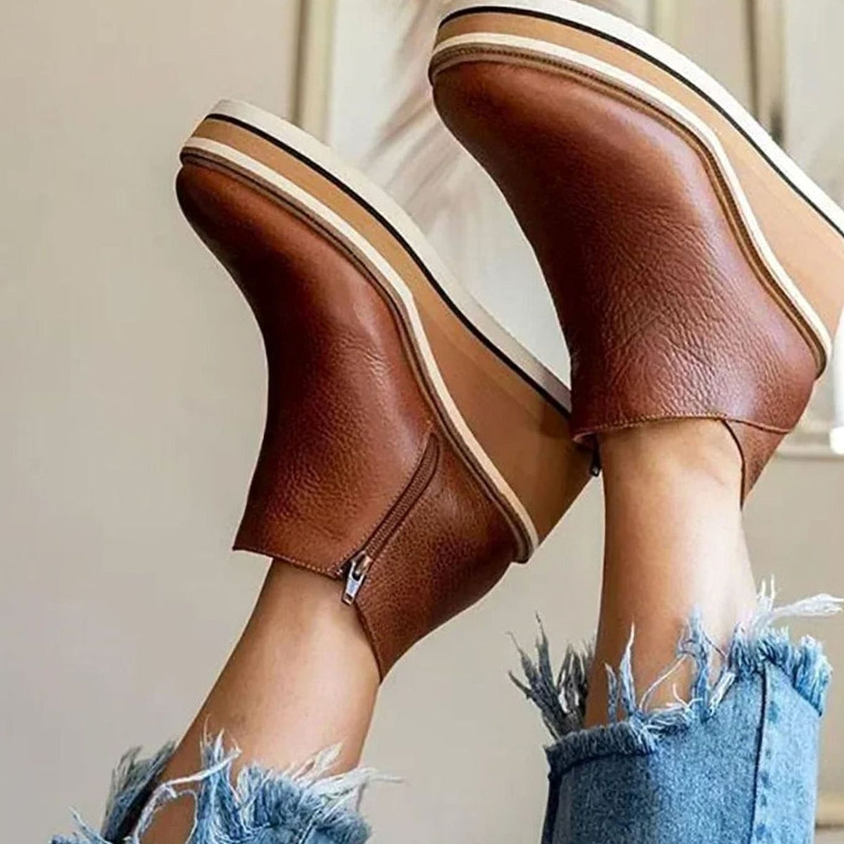 Women's Platform Wedge Chelsea Boots