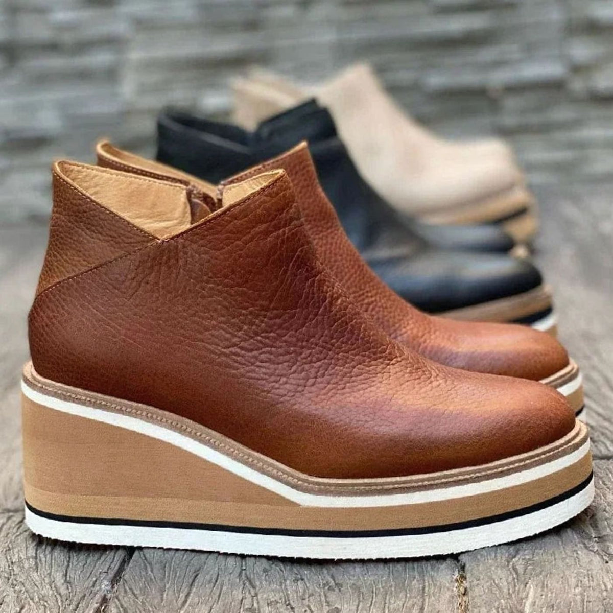 Women's Platform Wedge Chelsea Boots