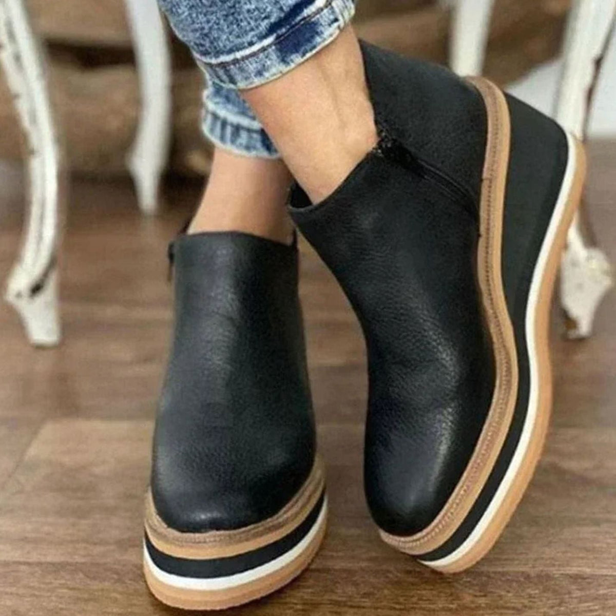 Women's Platform Wedge Chelsea Boots