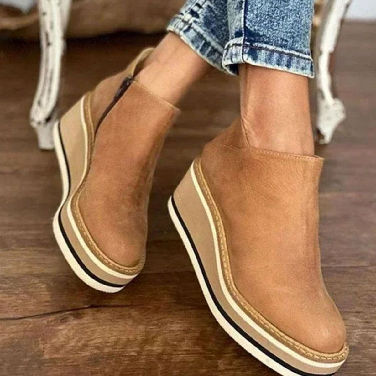 Women's Platform Wedge Chelsea Boots