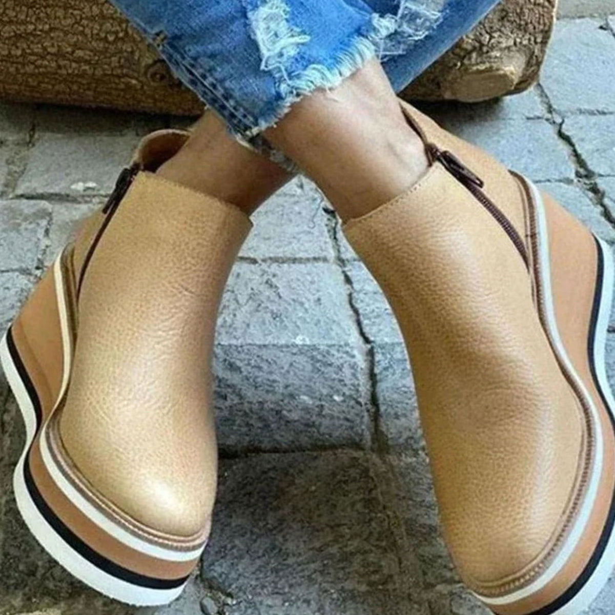 Women's Platform Wedge Chelsea Boots