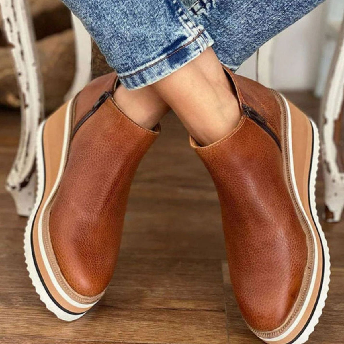 Women's Platform Wedge Chelsea Boots