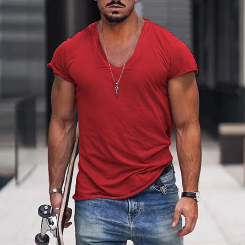 Men's Fitted Deep V-Neck Tee