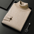 Men's Ribbed Soft Knit Polo Neck Jumper